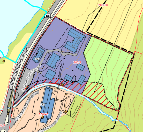 Detaljregulering Gudbrandsdalsvegen 767 - Klikk for stort bilde